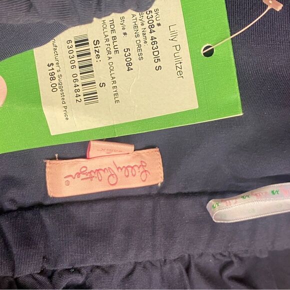 Lilly Pulitzer Athens Tide Blue Hollar For a Dollar Strapless ALine Eyelet Dress - Picture 14 of 14